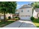 Charming two-story home features a two-car garage, covered front porch, and mature landscaping at 5106 Stone Park Dr, Charlotte, NC 28269