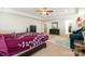 Large main bedroom features neutral carpet, dark furniture, and a tray ceiling at 5106 Stone Park Dr, Charlotte, NC 28269