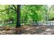 Spacious backyard featuring play equipment and mature trees at 536 Hartness Rd, Statesville, NC 28677