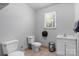 Functional bathroom featuring toilet, sink, and modern fixtures at 536 Hartness Rd, Statesville, NC 28677