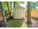 The backyard features a small shed, adding extra storage space to this home at 741 Bermuda Ave, Gastonia, NC 28054