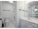 Bathroom featuring a shower-tub combination, toilet, and vanity at 10101 Bayart Way, Huntersville, NC 28078