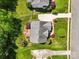 An aerial view of a home showcasing its roof, landscaped yard, and neighborhood setting, highlighting its curb appeal and location at 10716 Persimmon Creek Dr, Mint Hill, NC 28227