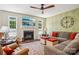 Cozy living room with a fireplace, mounted TV, and comfortable seating at 10716 Persimmon Creek Dr, Mint Hill, NC 28227