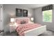 Well-lit bedroom with pink bedding, white furniture, and stylish lamps creating a cozy and inviting atmosphere at 128 Millstream Dr, China Grove, NC 28023