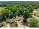 An elevated perspective showcases a charming house surrounded by abundant trees and landscaping at 1306 Klondale Ave, Kannapolis, NC 28081