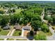 An aerial shot displays a cozy home amidst lush greenery in a quiet neighborhood at 1306 Klondale Ave, Kannapolis, NC 28081