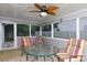 Inviting screened porch with cozy seating, fan, and serene outdoor views at 1455 Fieldcrest Cir, Rock Hill, SC 29732