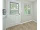 Kitchen area includes door to outside and window at 1931 Mereview Ct # 46, Charlotte, NC 28210