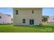 Expansive backyard featuring well-maintained lawn and sliding door access to home interior at 2107 Columbidae Ln, Gastonia, NC 28052