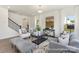 Stylish living room features a staircase, large windows, and comfortable seating arrangements at 2307 Bulwarks Ct # 5P, Albemarle, NC 28001