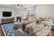 Cozy living room with plush seating, fireplace, and hardwood floors at 2739 Golden Rose Ln, Charlotte, NC 28216
