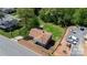 An aerial view of the house showing the roof, yard, and surrounding neighborhood at 3015 North Center Nw St, Hickory, NC 28601