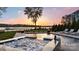 Inviting pool and hot tub area with lake views at sunset; ideal for relaxation at 356 Yacht Rd, Mooresville, NC 28117