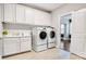 Well-lit laundry room with cabinets, a sink, and modern appliances at 4008 Pinot Way, Fort Mill, SC 29707