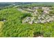 Beautiful aerial view of a residential area nestled among dense green forests and winding roads at 500 Chicory Cir, Matthews, NC 28104