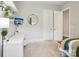 The bedroom features carpet, decor shelves and a TV on the wall at 500 Chicory Cir, Matthews, NC 28104