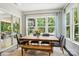 Bright breakfast nook with large windows, a sliding glass door, and wood furnishings at 500 Chicory Cir, Matthews, NC 28104