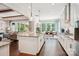 Open kitchen features an island, stainless steel appliances, and seamless connection to living space at 500 Chicory Cir, Matthews, NC 28104