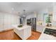 Spacious kitchen featuring an island, stainless appliances, and white cabinetry at 5206 Morrowick Rd, Charlotte, NC 28226