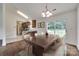 Dining Area with view into the kitchen and a large table and chairs with a wooden design at 605 Summey Farm Dr, Dallas, NC 28034
