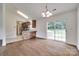 The dining area flows into the kitchen and living room, creating an inclusive entertaining space at 605 Summey Farm Dr, Dallas, NC 28034