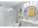 Modern bathroom featuring a glass-enclosed shower and stylish vanity at 101 Canopy Ct, Mooresville, NC 28115