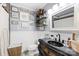 Charming bathroom with a decorative vanity, modern fixtures, and rustic decor at 1279 Rocky Creek Rd, Shelby, NC 28152