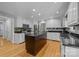 Spacious kitchen with white cabinets, large island, granite counters, and stainless steel appliances offers modern convenience at 208 Devonport Dr # 25, Weddington, NC 28104