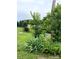 Landscaped yard with lush greenery, flower beds, and signage at 2473 Greenwood Rd, Rock Hill, SC 29730
