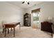 Functional bedroom featuring a window, carpet flooring, and neutral paint with a ceiling fan at 3001 Henshaw Rd, Waxhaw, NC 28173