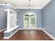 Dining room showcasing a modern chandelier and large window; ideal for entertaining at 3200 Tallia Ct, Charlotte, NC 28269
