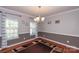 Spacious dining room featuring hardwood floors, large windows, and elegant chandelier at 7412 Greene Mill Sw Ave, Concord, NC 28025