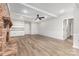 Living room boasts hardwood floors, built-ins, and a ceiling fan at 781 Summerwood Dr, Rock Hill, SC 29732