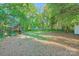 Spacious backyard with a playground and mature trees, perfect for outdoor activities at 828 Richard Ave, Kannapolis, NC 28081