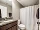 Cozy bathroom with granite countertop, vanity and shower with modern fixtures at 1006 Chambers Rd, York, SC 29745