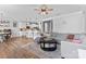 Bright living room flowing to kitchen and dining area, great for entertaining at 12604 Congregation Dr, Charlotte, NC 28278