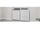 Well-lit laundry room featuring a side-by-side washer and dryer in a neutral color palette at 139 Satchel Ct, Mooresville, NC 28115