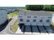 A high aerial view of newly constructed townhomes and garages at 147 Morning Gap Pkwy, Fort Mill, SC 29715