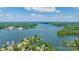 Beautiful aerial view showcasing a scenic waterfront community at 15535 Eagleview Dr, Charlotte, NC 28278