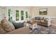 Bright living room featuring comfortable seating, hardwood floors, and views of the outdoor landscape at 15535 Eagleview Dr, Charlotte, NC 28278