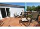 Charming backyard with wood deck, wood railing, and patio furniture at 2263 Starbrooke Dr, Newton, NC 28658
