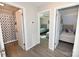 Hallway with two bedroom entrances and bathroom at 2263 Starbrooke Dr, Newton, NC 28658