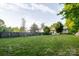 A large, grassy backyard, enclosed by a wooden fence, provides ample space and privacy at 2416 Hart Rd, Charlotte, NC 28214