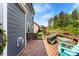 View of a back deck with outdoor seating and landscaped backyard at 2936 Shumard Dr, Gastonia, NC 28054