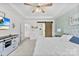 Inviting bedroom featuring a barn door to the bathroom, providing a private sanctuary with style and comfort at 2936 Shumard Dr, Gastonia, NC 28054