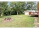 Expansive backyard features mature trees, a wooden deck, and a large grassy area at 3430 Stokes Ferry Rd, Salisbury, NC 28146