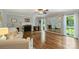 Spacious living room features hardwood floors, a fireplace, and lots of natural light at 4501 Montibello Dr, Charlotte, NC 28226
