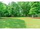 Expansive backyard with lush green grass and mature trees providing ample shade and privacy at 5227 Pinebrook Dr, Charlotte, NC 28208