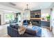 Stylish living room features a modern fireplace, sleek furnishings, and ample natural light, creating a cozy atmosphere at 5227 Pinebrook Dr, Charlotte, NC 28208